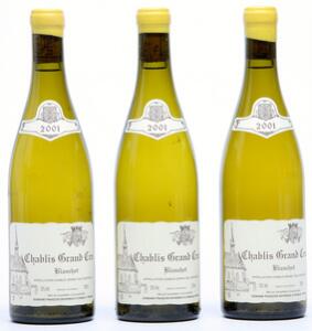 3 bts. Chablis Grand Cru Blanchot, Domaine Raveneau 2001 A hfin.