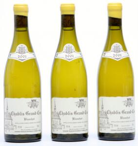 3 bts. Chablis Grand Cru Blanchot, Domaine Raveneau 2001 A hfin.