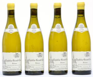 4 bts. Chablis Grand Cru Valmur, Domaine Raveneau 2001 A hfin.