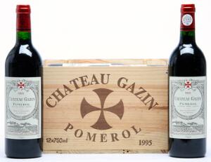 12 bts. Château Gazin, Pomerol 1995 A hfin. Owc.