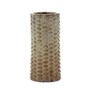 Axel Salto Cylinderformet vase af stentøj modelleret i knoppet stil. Dekoreret med okkerbrun glasur med rødbrune elementer. H. 20,4.