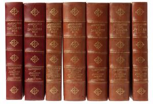 Johannes Larsen - Achton Friis De Danskes Øer. 3 vols. 1926-1928.  4 other vols. 1st eds. 7