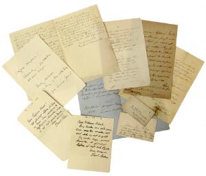Autograph letters Collection of more than 100 autograph letters, letter cards and signatures by cultural figures incl. Carl Nielsen, H. Ibsen, A. Gide.