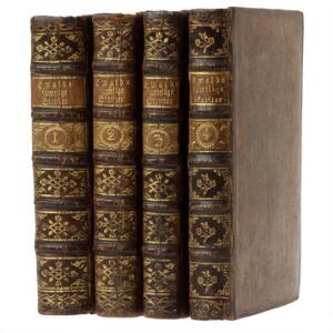 Johs. Ewald Samtlige Skrifter. 4 vols. Cph. 1780-1791. Richly illust. with engraved plates by Chodowicki and Abildgaard. 4