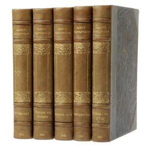 Pontoppidan - De Dødes Rige Henrik Pontoppidan De Dødes Rige. 5 vols. Cph 1912-1916. 1st editons. Bound in uniform half morocco. 5