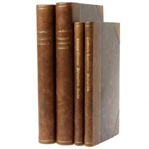 First editions by Kierkegaard 4 first editions by Søren Kierkegaard incl. Philosophiske Smuler. Cph 1844. Bound with orig. wrappers in half calf. 4