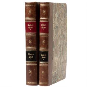 Kierkgaards major work Victor Eremita [pseud. for Søren Kierkegaard] Enten-Eller. 2 vols. 1843. 1st edition. 2