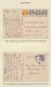 1910-1922. Udstillingsplanche med 2 brevkort fra Bornholm til Korsør og Glasgow. Begge med liniestempel FRA BORNHOLM. Flot kvalitet