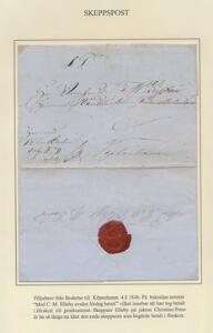 1846. Adressebrev fra Boderne Bornholm 4.8.1846 til København. På bagsiden påtegnet Med C.M. Elleby afsendt Lörd. og på forsiden Betalt