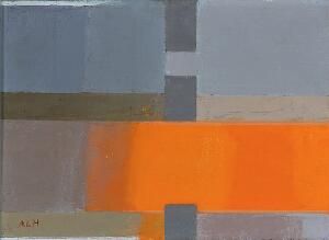 Arne L. Hansen Værftssmedie, 1974. Signed ALH signed, titled and dated on the reverse. Oil on canvas. 24 x 33. cm.