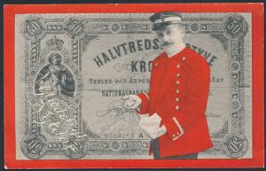 Pengekort. Postbud med pengeseddel. Meget smukt kort, 1910