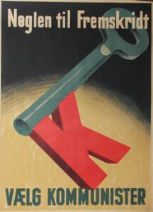 Danish election posters Collection of 6 original Danish election posters from the 1940s-1950s.
