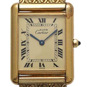 Cartier Herrearmbåndsur af forgyldt sølv. Model Tank Vermeil. Quartz. 1980erne