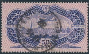 Frankrig. 1936. Luftpost, 50 Fr. blårosa. Stemplet. Michel EURO 300