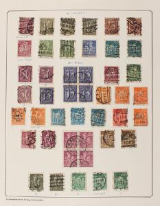 Tysk Rige. 1920-1923. Stærkt specialiseret samling med masser af gode typer, farver m.m. Stort antal prøvede mærker bl.a. Infla m.m..