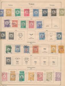 Tyrkiet. 1865-1950´erne. Ældre velbesat samling på albumblade med mange bedre mærker. Se fotoudsnit