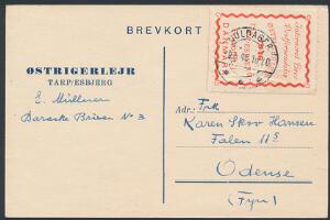 1946. Interneret Brev Postforsendelse - Østrigerlejr TARP. Udgave med stukken kant på brevkort fra Guldager 9.3.46 til Odense