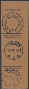 1941. Talon stemplet FRANCO-BETALT samt Thorshavn 3.6.41. Fin kvalitet