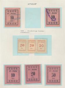 AS Hjejlen. 2 plancher med 8 mærker  postkort