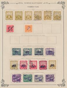 Tjekkoslovakiet. 1919-1926. Gammel samling på 6 albumblade. Se foto af alle sider