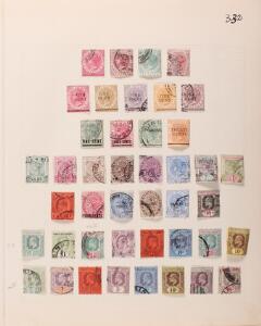 Straits Settlements. Gammel samling på 3 albumblade.