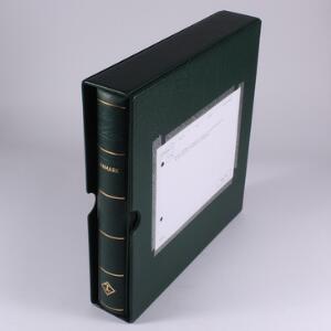 Danmark. TILBEHØR. Leuchtturm album med kassette og sider med klemlommer fra 1991-2010. Også sider til Prestigehæfter og Miniarkhæfter.