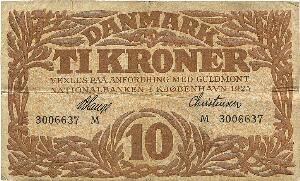 10 kr 1925 M, V. Lange  Christiansen, Sieg 103, DOP 114, Pick 21