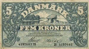 5 kr 1917 B, V. Lange  Hude, Sieg 100, DOP 113, Pick 20