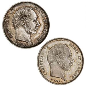 1 kr 1892, 1898, H 14A, 14B, begge i pæn kvalitet