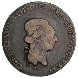 Christian VII, speciedaler 1795, Altona, H 39A, mørk patina