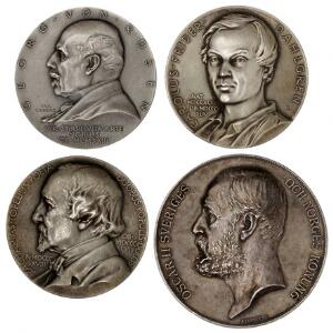 Sverige, lille lot medailler i sølv udført af  A. Lindberg  E. Lindberg, bl.a. Oscar II, Gustav V, Georg von Rosen, Esaias Tegner m. fl., i alt 8 stk.