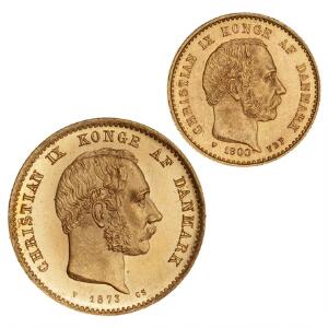 20 kr 1873, 10 kr 1900, H 8A, 9B, F 295, 296
