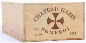 12 bts. Château Gazin, Pomerol 2004 A hfin. Owc.