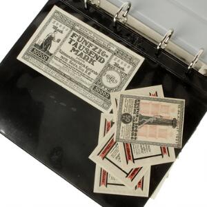 Tyskland, samling sedler især 1922 - 1923 inkl. Reichsbahn ca. 35 stk., Berlin Strassenbahn ca. 50 stk., Freistaat Preussen 7 stk., Bayerische Staatsbank