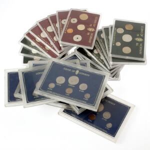 Norge, møntsæt, Den Kgl. Mynt 1974 - 1999 komplet 26 sæt, alle i plastkassette