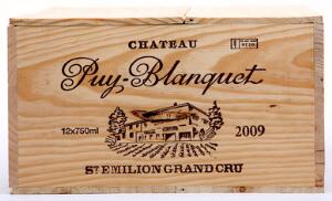 12 bts. Château Puy-Blanquet, Saint-Emilion Grand Cru 2009 A hfin. Owc.