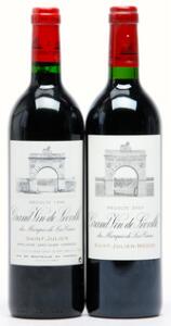 1 bt. Château Léoville Las Cases, Saint - Julien. 2. Cru Classé 1996 A hfin.  etc. Total 2 bts.