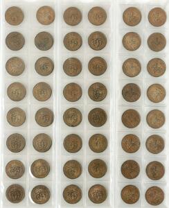 Dansk Vestindien, Christian IX, 12 cent 1905, H 37, i alt 48 stk., alle pæne - flest i kval. 01
