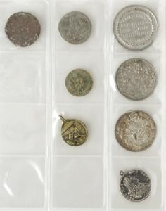 Danzig, 2 gulden 1923, øvrige 6 stk., div. mønter, medailler etc. inkl. Guatemala, 2 reales 1873, Schweiz, Zürich, batzen 1623, KM 40 etc., i alt 27 stk.