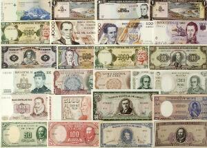 Chile, Ecuador, El Salvador, lille lot forskellige, overvejende ucirkulerede sedler, i alt 44 stk.