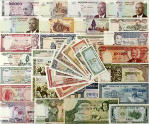 Cambodia, lille lot forskellige, overvejende nyere ucirkulerede sedler, i alt 38 stk.