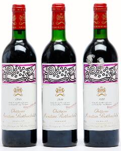 3 bts. Château Mouton Rothschild, Pauillac. 1. Cru Classé 1988 A-AB bn.