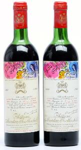 2 bts. Château Mouton Rothschild, Pauillac. 1. Cru Classé 1970 BC us.