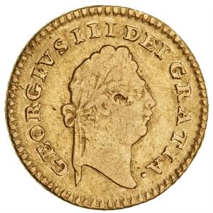 England, George III, 1760-1820, Third-Guinea 1797, S 3738, F 365 - ar på portræt