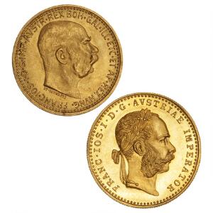 Østrig, Franz Joseph, 1848-1916, 10 Corona 1912R, F 513R Ducat 1915R, F 494. 2