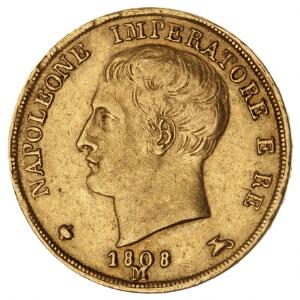 Italien, Napoleon, 1805-1814, 20 Lire 1808M, F 7