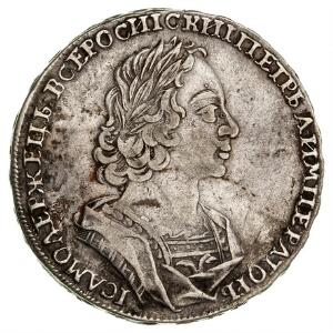 Rusland, Peter I, rubel 1723, KM 162.3, ridset