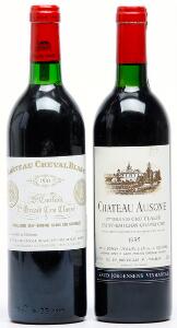 1 bt. Château Ausone, 1. Grand Cru Classé A 1985 A-AB bn.  etc. Total 2 bts.