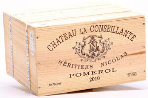 6 bts. Château La Conseillante, Pomerol 2010 A hfin. Owc.