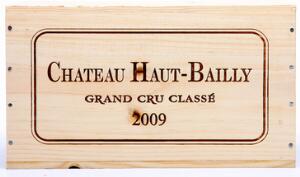 6 bts. Château Haut Bailly Grand Cru Classé, Pessac-Léognan 2009 A hfin. Owc.